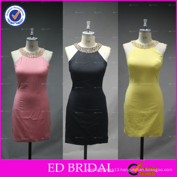 ED Bridal Real Sample Picture Beaded Halter Sheath Short Bandage Dress